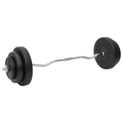 vægtstang og håndvægt med skiver 60 kg