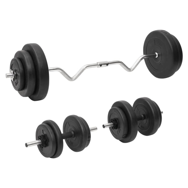 curl-vægtstang og håndvægt med skiver 60 kg