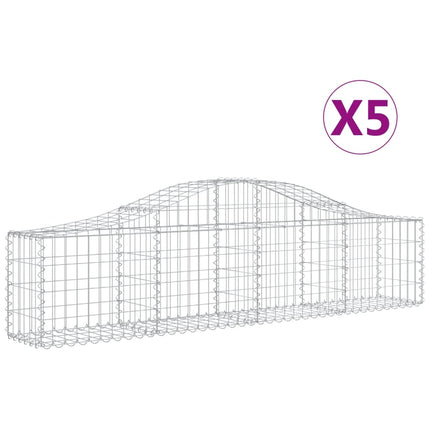buede gabionkurve 5 stk. 200x30x40/60 cm galvaniseret jern