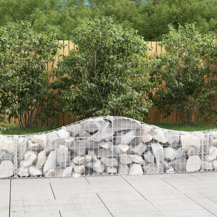 buede gabionkurve 10 stk. 200x30x40/60 cm galvaniseret jern