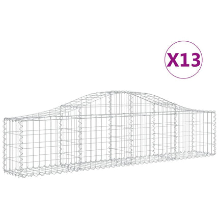 buede gabionkurve 13 stk. 200x30x40/60 cm galvaniseret jern