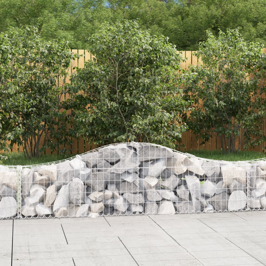 buede gabionkurve 20 stk. 200x30x40/60 cm galvaniseret jern