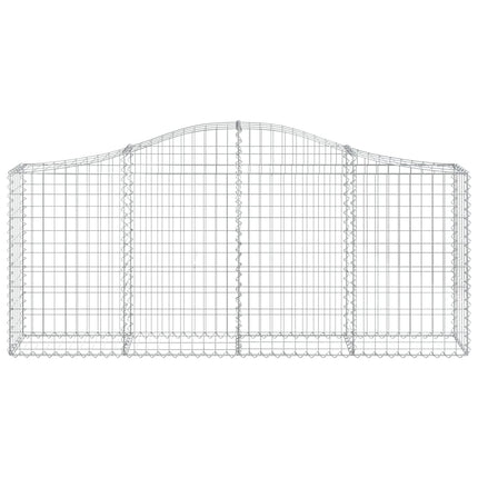 buede gabionkurve 14 stk. 200x30x80/100 cm galvaniseret jern