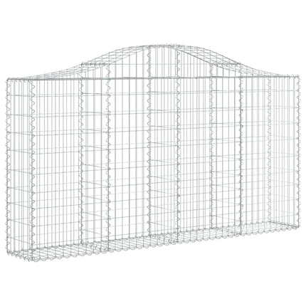 buede gabionkurve 2 stk. 200x30x100/120 cm galvaniseret jern
