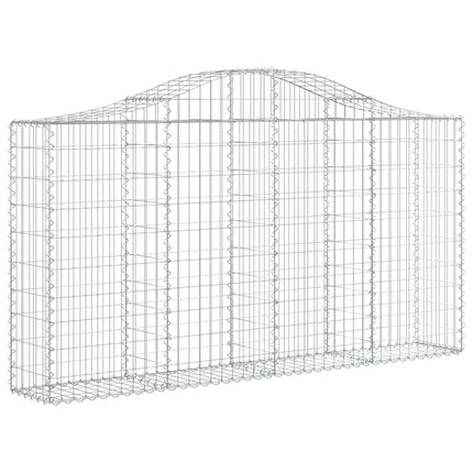 buede gabionkurve 10 stk. 200x30x100/120 cm galvaniseret jern