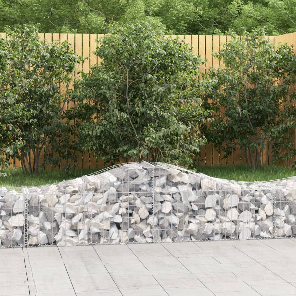 buede gabionkurve 2 stk. 200x50x40/60 cm galvaniseret jern billede