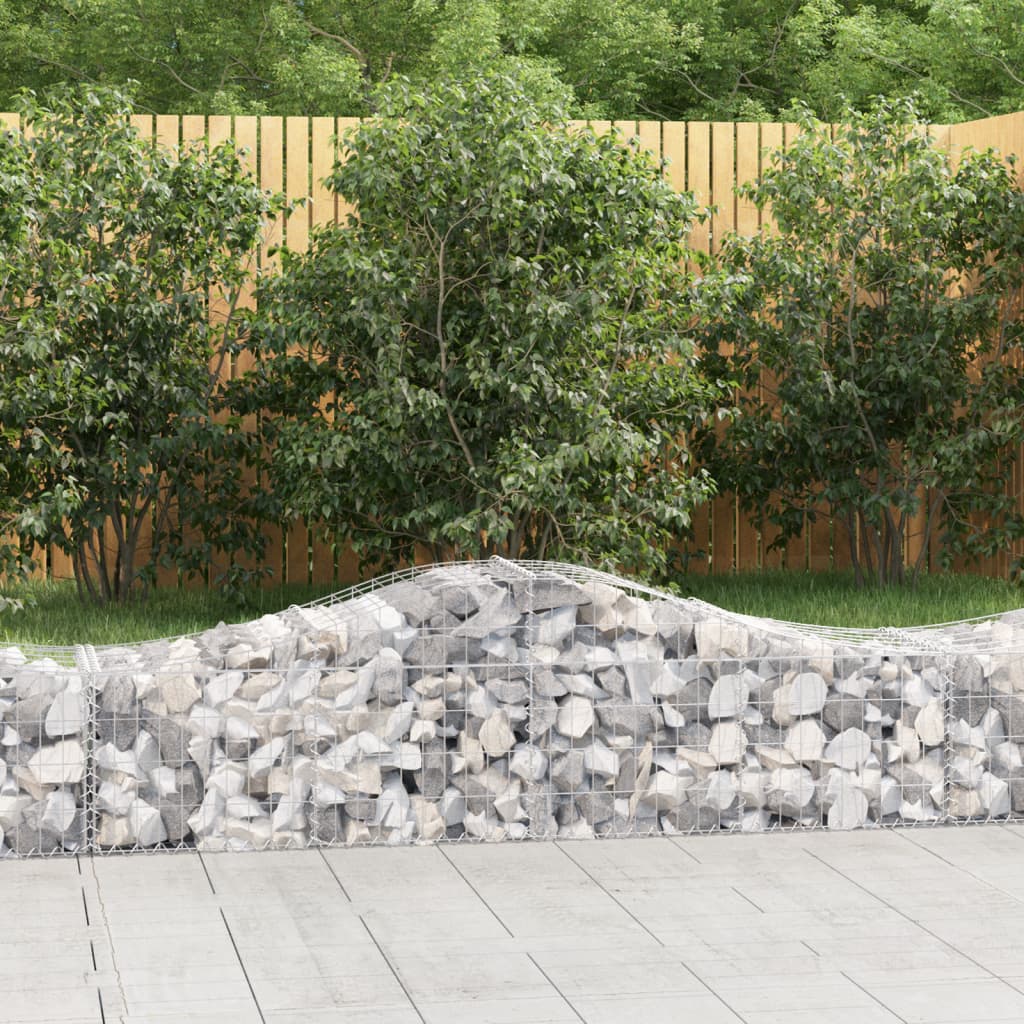 buede gabionkurve 5 stk. 200x50x40/60 cm galvaniseret jern billede