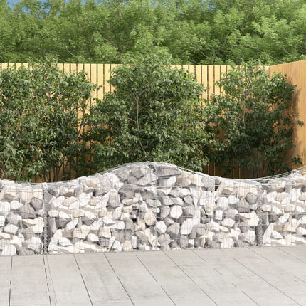 buede gabionkurve 2 stk. 200x50x60/80 cm galvaniseret jern