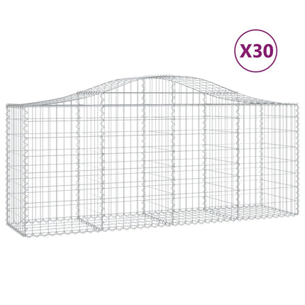 buede gabionkurve 30 stk. 200x50x80/100 cm galvaniseret jern