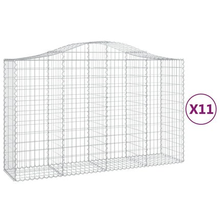 buede gabionkurve 11 stk. 200x50x120/140 cm galvaniseret jern