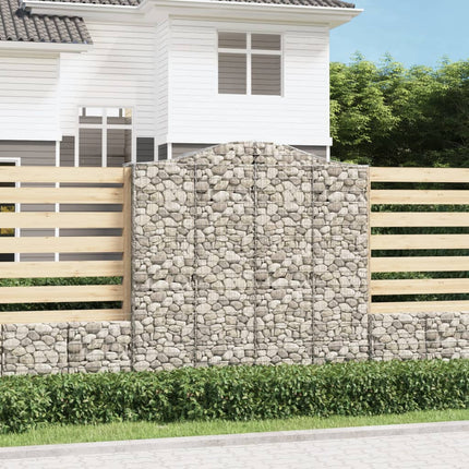 buede gabionkurve 4 stk. 200x50x200/220 cm galvaniseret jern