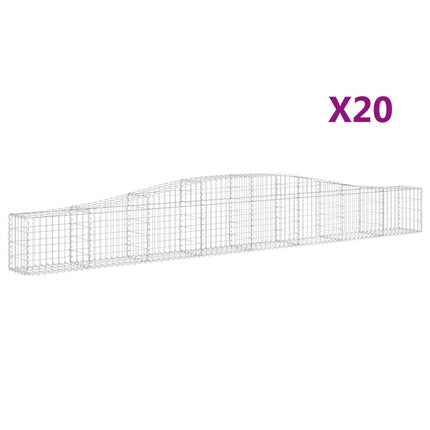 buede gabionkurve 20 stk. 400x30x40/60 cm galvaniseret jern