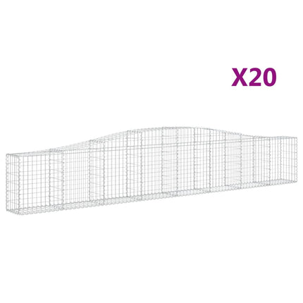 buede gabionkurve 20 stk. 400x30x60/80 cm galvaniseret jern