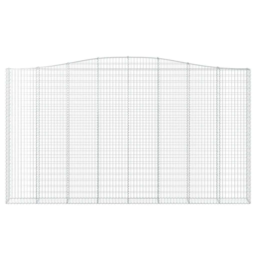 buede gabionkurve 2 stk. 400x30x220/240 cm galvaniseret jern