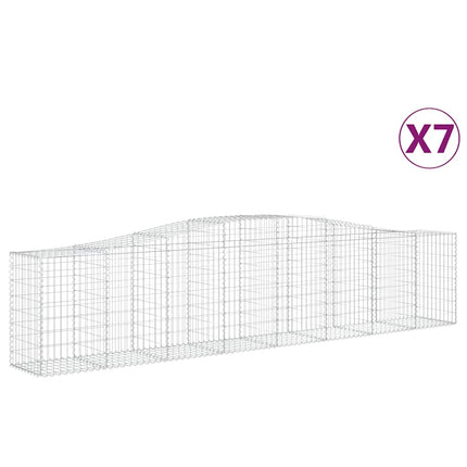buede gabionkurve 7 stk. 400x50x80/100 cm galvaniseret jern