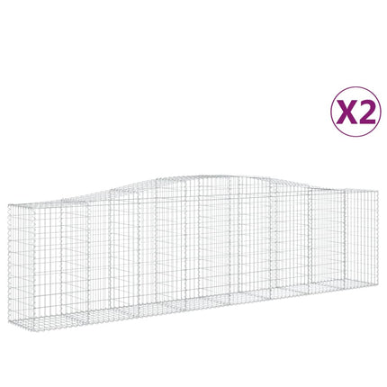 buede gabionkurve 2 stk. 400x50x100/120 cm galvaniseret jern