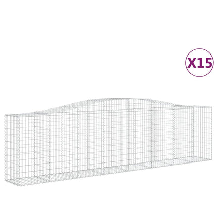 buede gabionkurve 15 stk. 400x50x100/120 cm galvaniseret jern