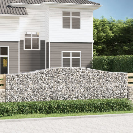 buede gabionkurve 6 stk. 400x50x120/140 cm galvaniseret jern
