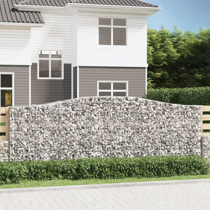 buede gabionkurve 9 stk. 400x50x140/160 cm galvaniseret jern