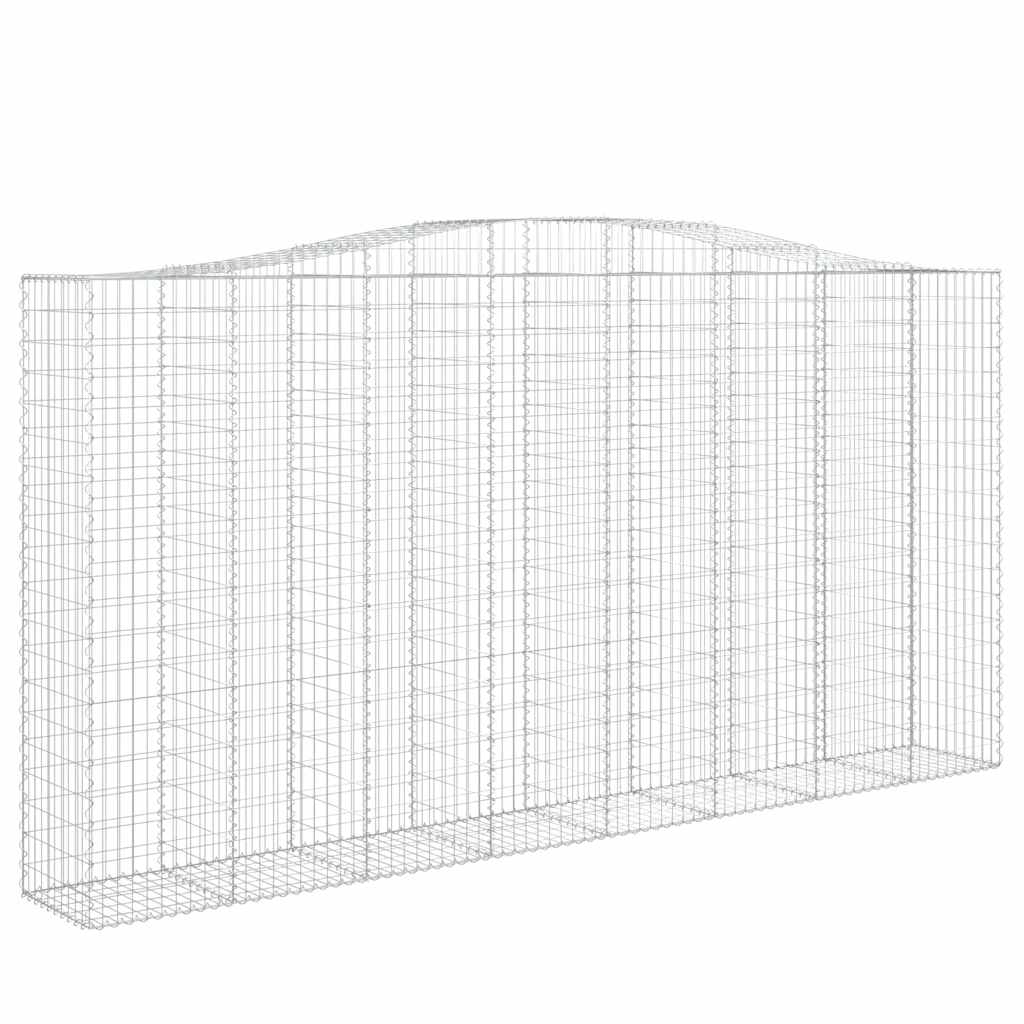 buede gabionkurve 9 stk. 400x50x200/220 cm galvaniseret jern