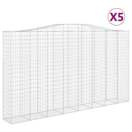 buede gabionkurve 5 stk. 400x50x220/240 cm galvaniseret jern