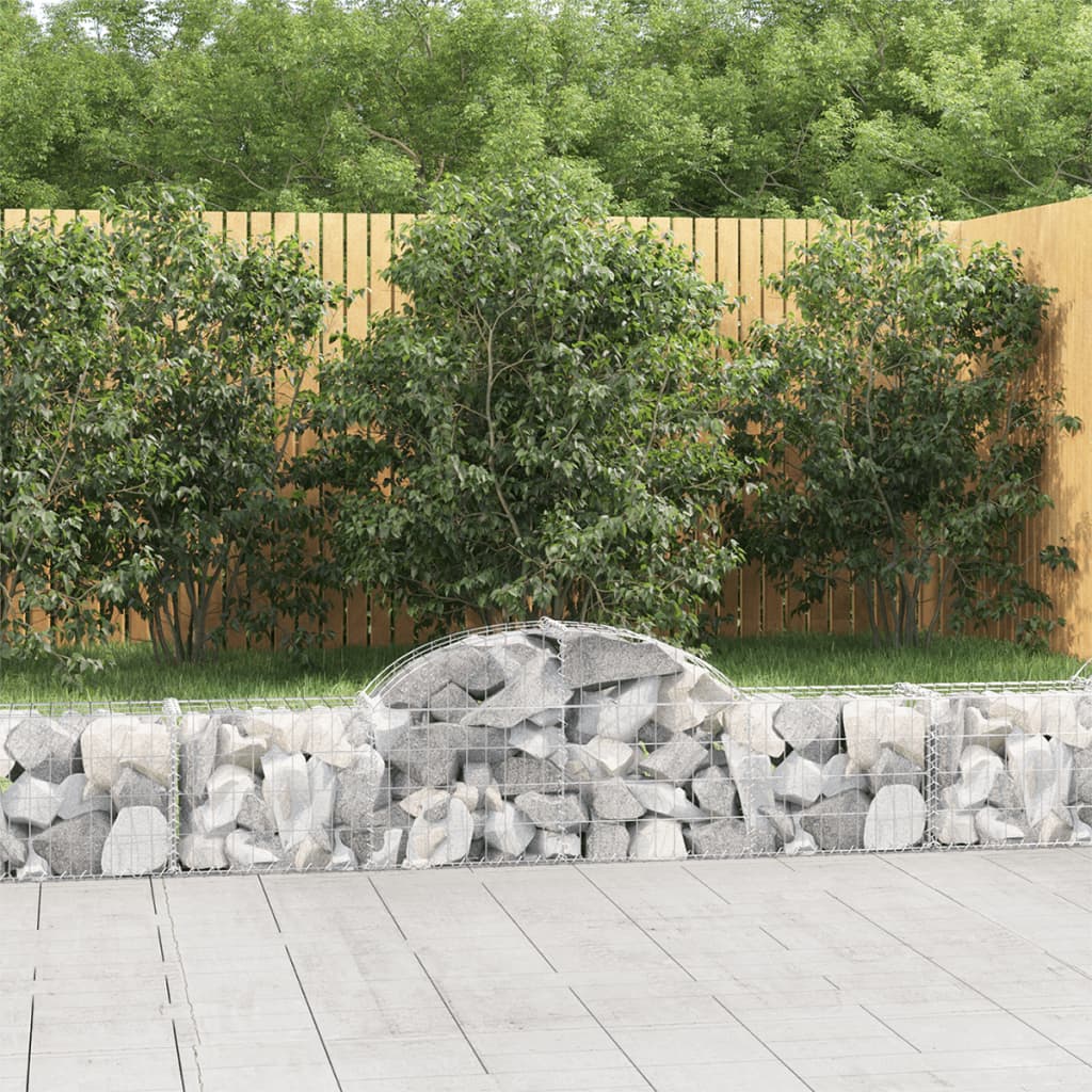 buede gabionkurve 2 stk. 200x30x40/60 cm galvaniseret jern billede