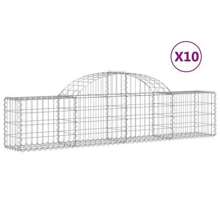 buede gabionkurve 10 stk. 200x30x40/60 cm galvaniseret jern