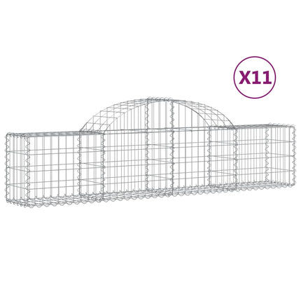 buede gabionkurve 11 stk. 200x30x40/60 cm galvaniseret jern