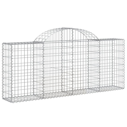 buede gabionkurve 2 stk. 200x30x80/100 cm galvaniseret jern