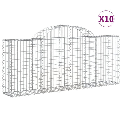 buede gabionkurve 10 stk. 200x30x80/100 cm galvaniseret jern