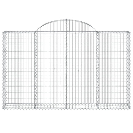 buede gabionkurve 7 stk. 200x30x120/140 cm galvaniseret jern