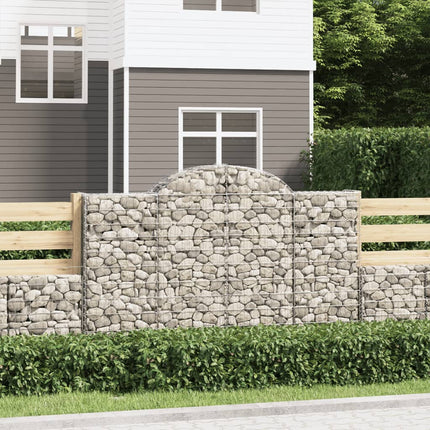 buede gabionkurve 15 stk. 200x30x120/140 cm galvaniseret jern