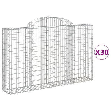 buede gabionkurve 30 stk. 200x30x120/140 cm galvaniseret jern