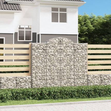 buede gabionkurve 5 stk. 200x30x180/200 cm galvaniseret jern