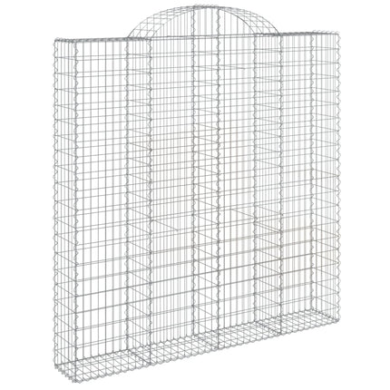 buede gabionkurve 7 stk. 200x30x200/220 cm galvaniseret jern