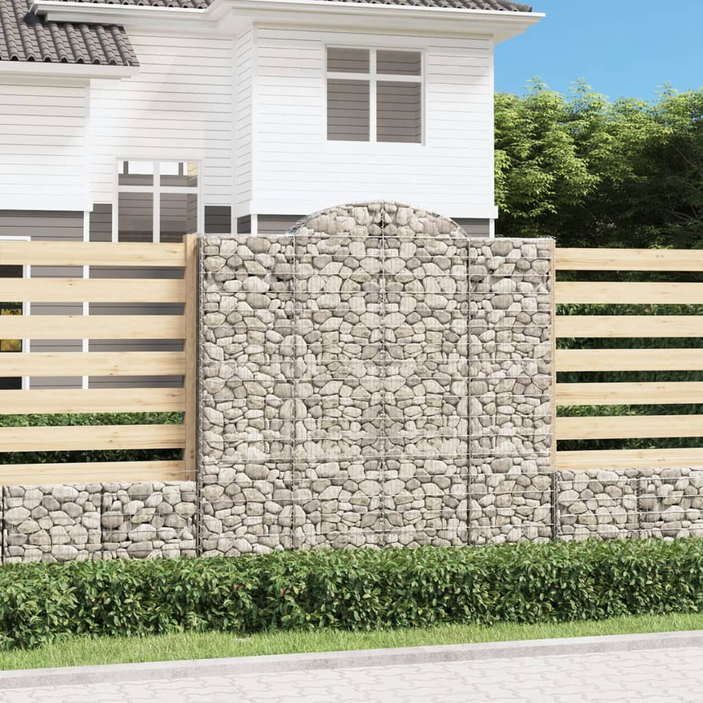 buede gabionkurve 7 stk. 200x30x200/220 cm galvaniseret jern