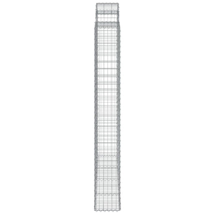 buede gabionkurve 2 stk. 200x30x220/240 cm galvaniseret jern