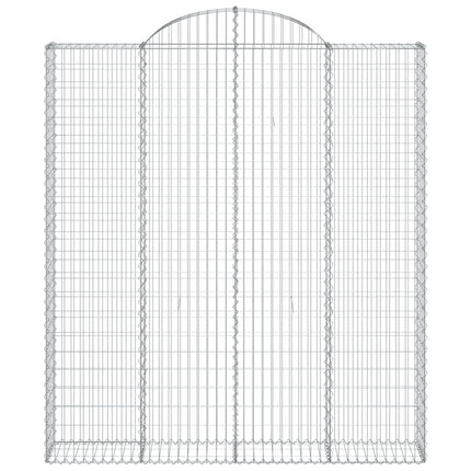 buede gabionkurve 4 stk. 200x30x220/240 cm galvaniseret jern