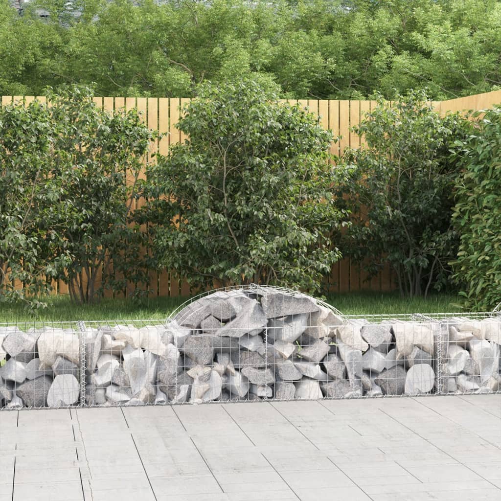 buede gabionkurve 2 stk. 200x50x40/60 cm galvaniseret jern billede