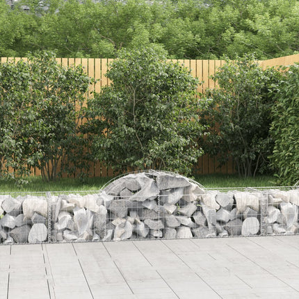 buede gabionkurve 7 stk. 200x50x40/60 cm galvaniseret jern