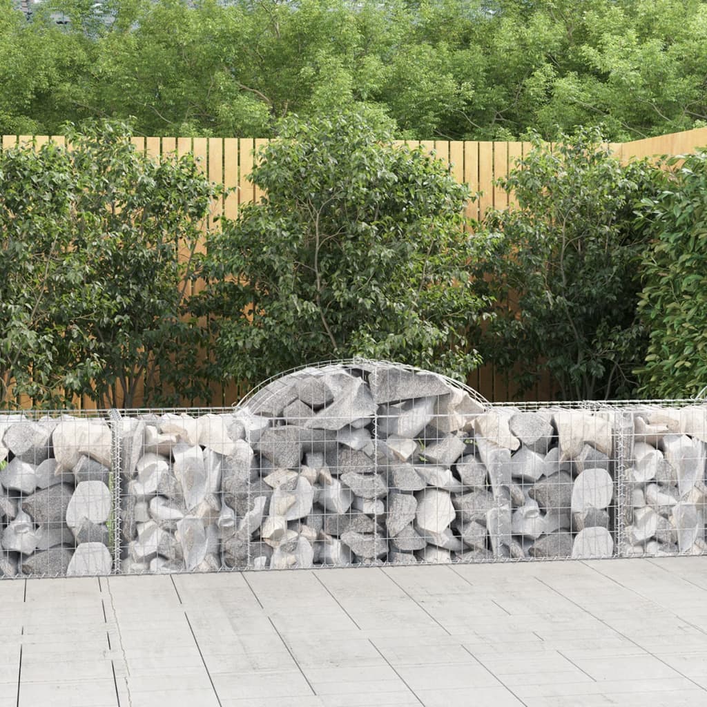 buede gabionkurve 2 stk. 200x50x60/80 cm galvaniseret jern billede