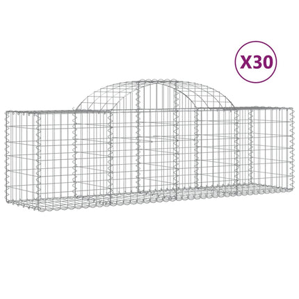 buede gabionkurve 30 stk. 200x50x60/80 cm galvaniseret jern
