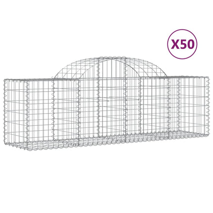 buede gabionkurve 50 stk. 200x50x60/80 cm galvaniseret jern