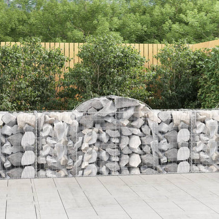 buede gabionkurve 12 stk. 200x50x80/100 cm galvaniseret jern