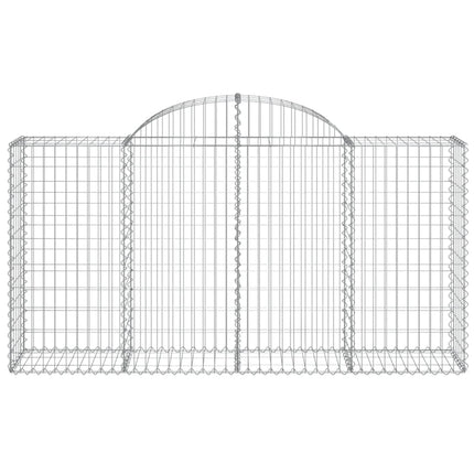 buede gabionkurve 7 stk. 200x50x100/120 cm galvaniseret jern