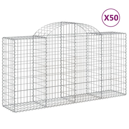 buede gabionkurve 50 stk. 200x50x100/120 cm galvaniseret jern