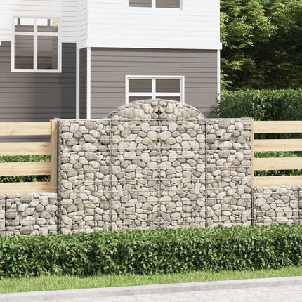 buede gabionkurve 8 stk. 200x50x140/160 cm galvaniseret jern