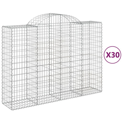 buede gabionkurve 30 stk. 200x50x140/160 cm galvaniseret jern