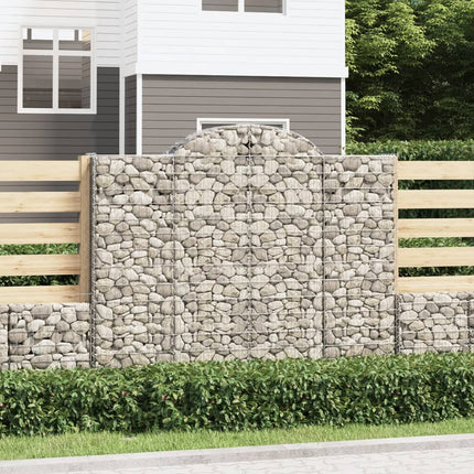 buede gabionkurve 15 stk. 200x50x160/180 cm galvaniseret jern