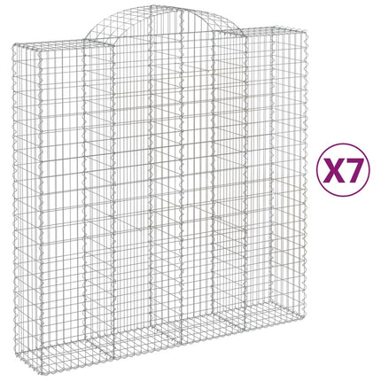 buede gabionkurve 7 stk. 200x50x200/220 cm galvaniseret jern